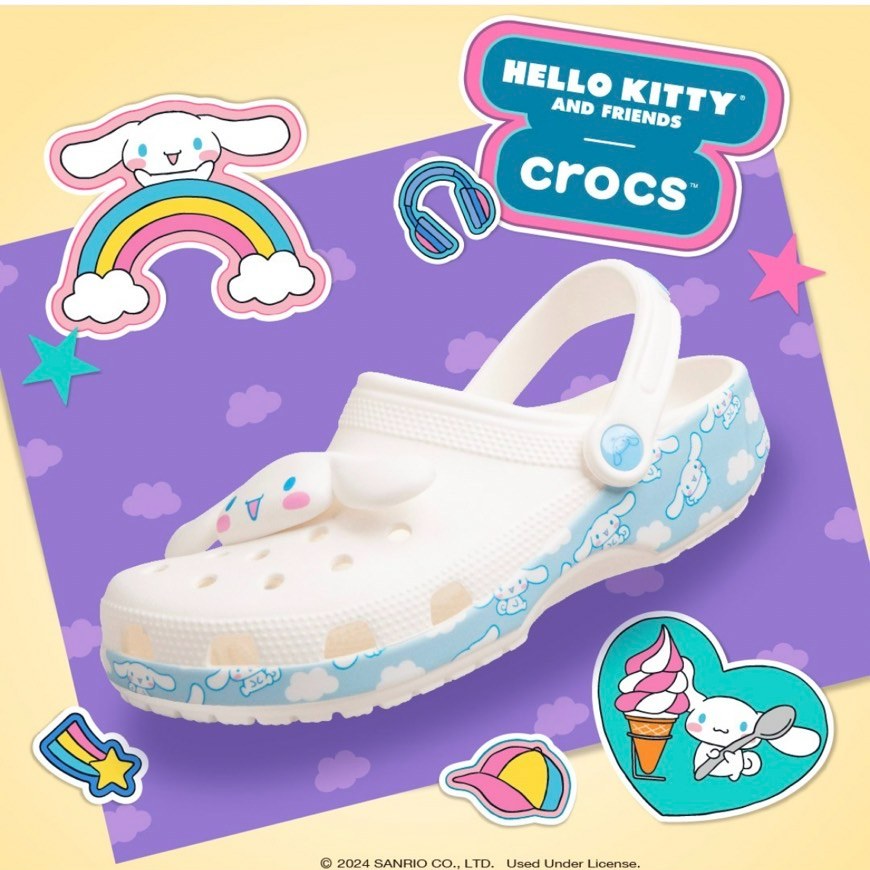 2024 日本 Cinnamoroll 玉桂狗 x CROCS兒童鞋