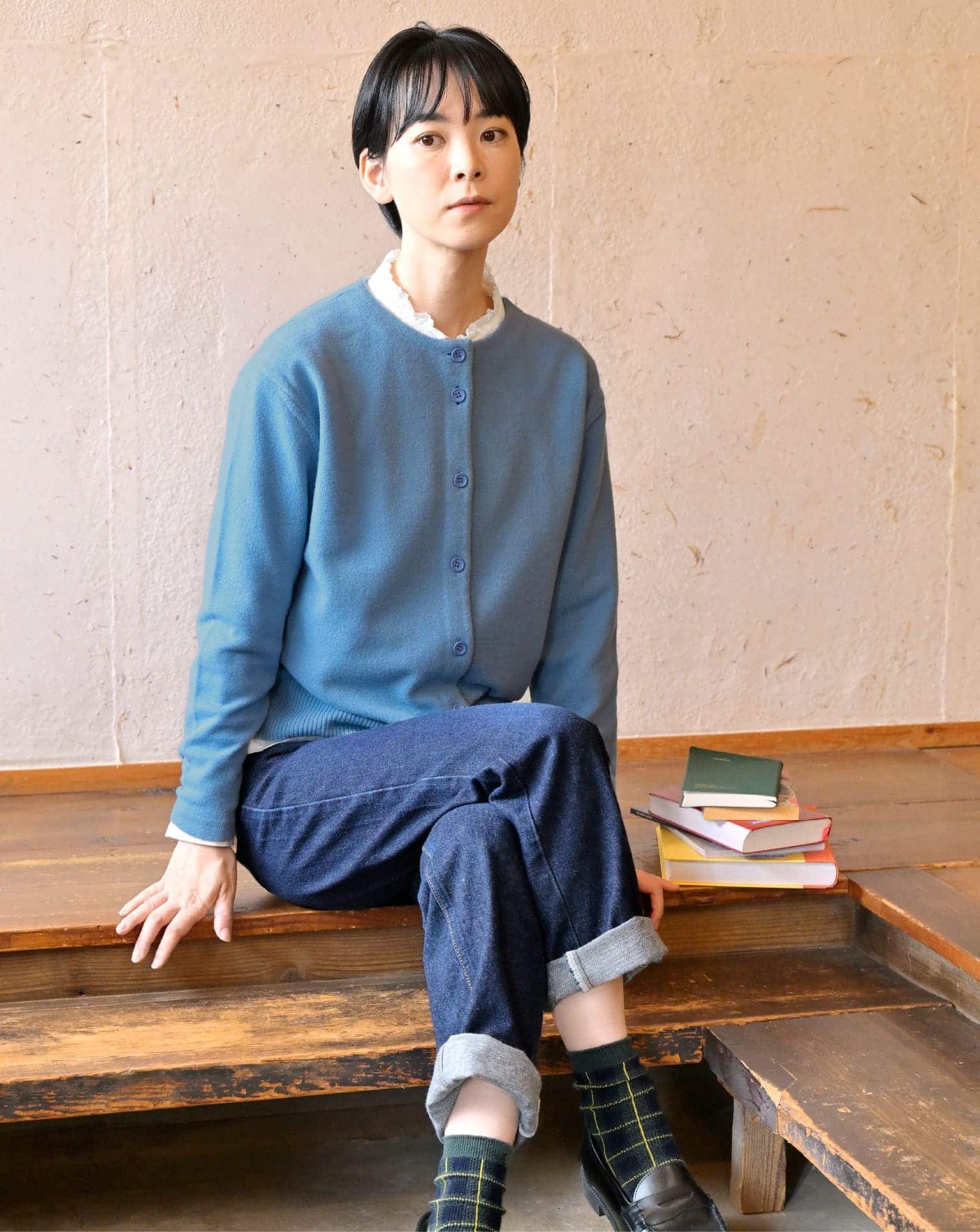 日本製cardigan 100%純羊毛優雅設計