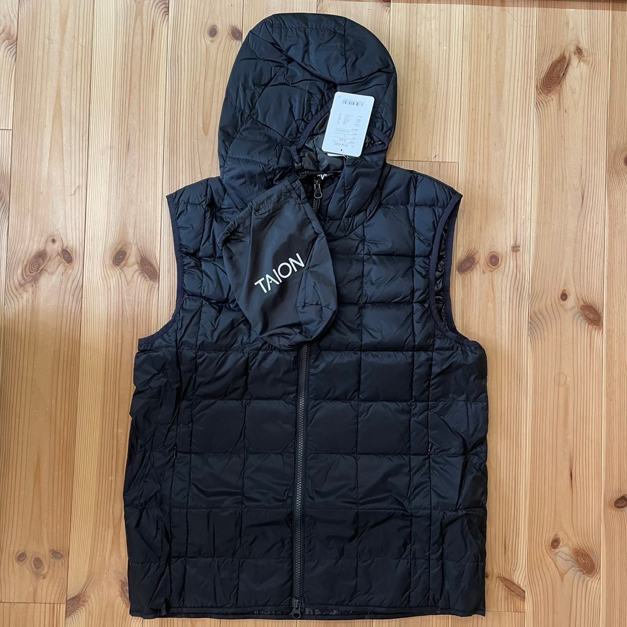 TAION外套 雙向拉鍊連帽羽絨背心(男款)